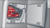 Boot lid: Removing the bulb carrier